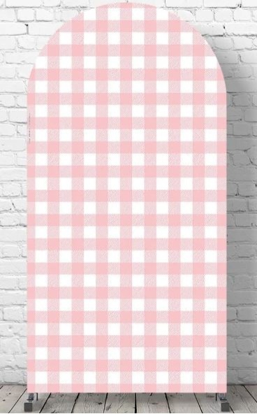 Capa Painel Romano Xadrez Rosa (2X1) - Decora na Hora
