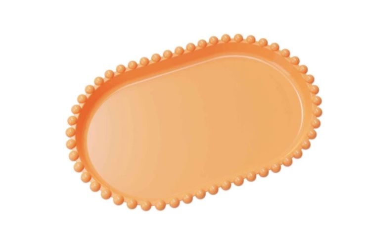 Bandeja Oval Laranja Pérola - Decora na Hora