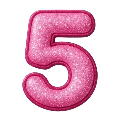 Aplique Numero Rosa Glitter - Decora na Hora