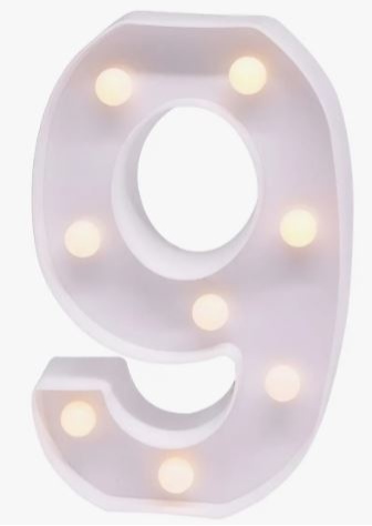 Luminária Decorativa - Número 9 - Decora na Hora