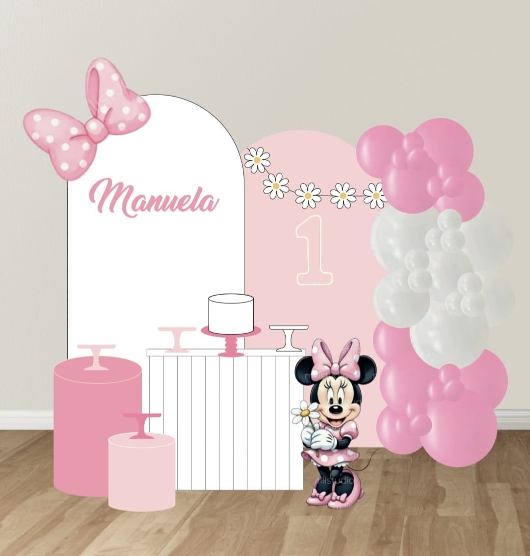 Minnie Rosa - Na Medida - Arco Romano - Decora na Hora