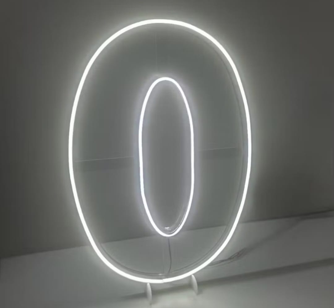 Display Acrilico Numero 0 Led (Luz Fria) - Decora na Hora