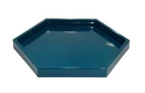 Bandeja Sextavada Azul Petroleo - Decora na Hora