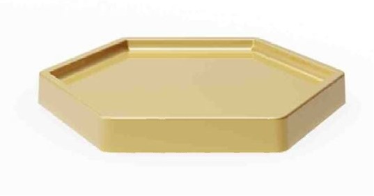 Bandeja Sextavada Dourada - Decora na Hora