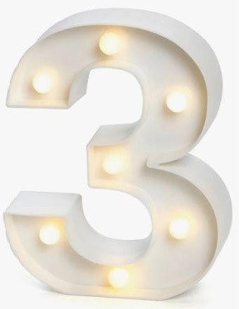 Luminária Decorativa - Número 3 - Decora na Hora