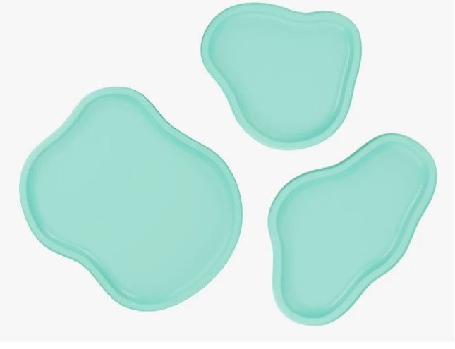 Bandejas Orgânicas Verde Candy (Kit 3Un) - Decora na Hora