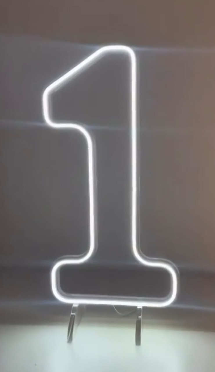 Display Acrilico Numero 1 Led (Luz Fria)  - Decora na Hora