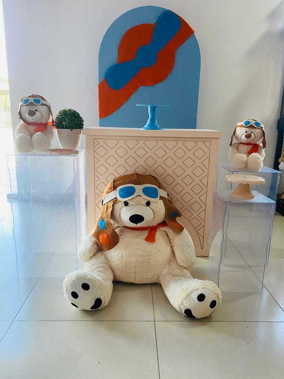 Kit Médio Urso Aviador  - Arrazo Decorações