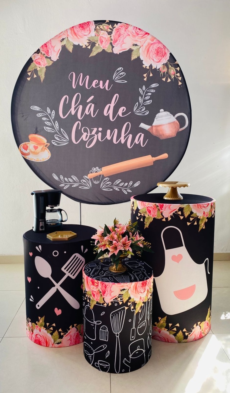 Kit Basico Cha de Cozinha Preto - Arrazo Decorações