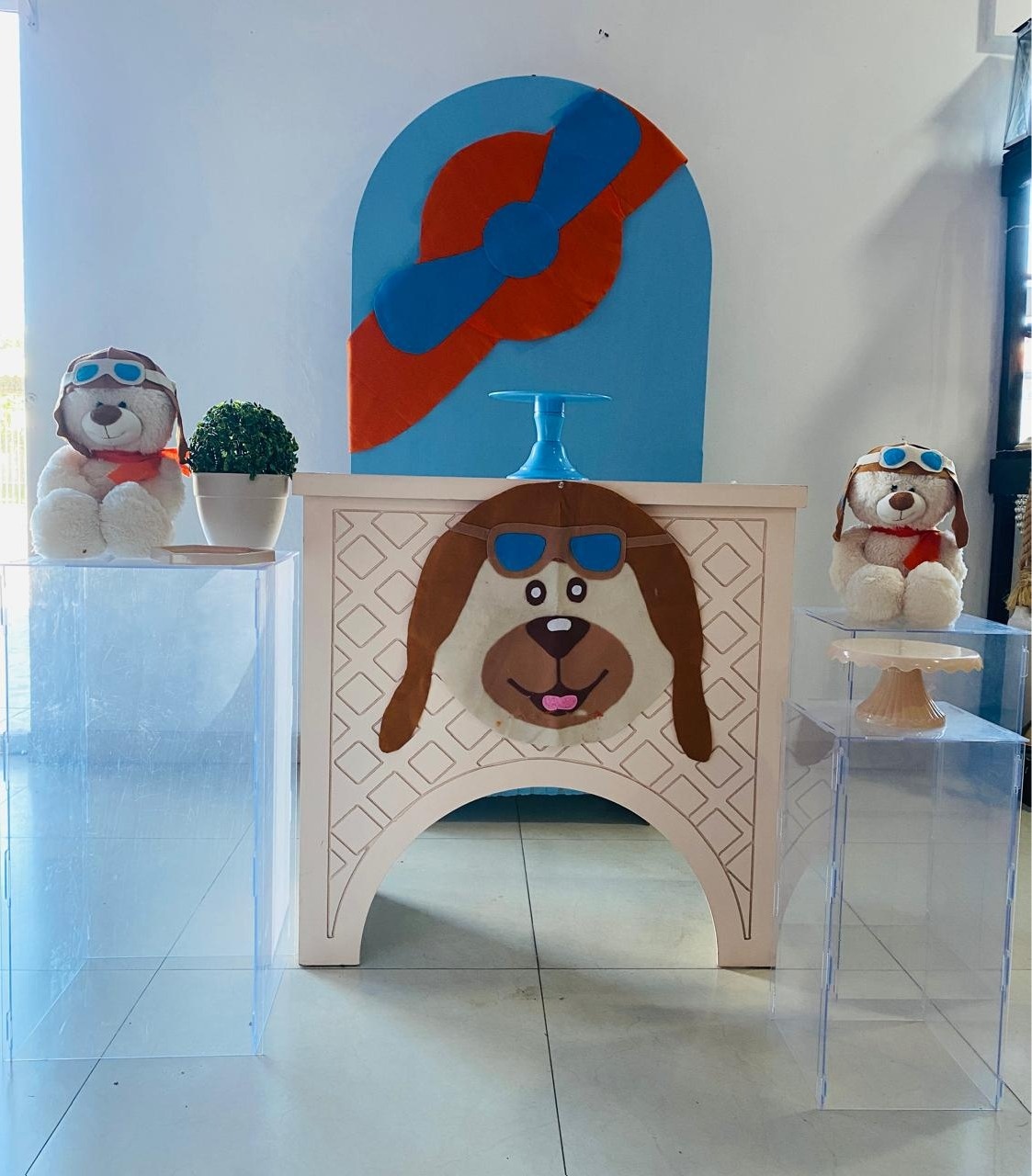 Kit Básico Urso Aviador  - Arrazo Decorações
