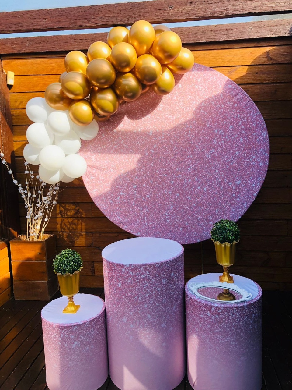 Kit Básico Rosa Brilhoso  - Arrazo Decorações