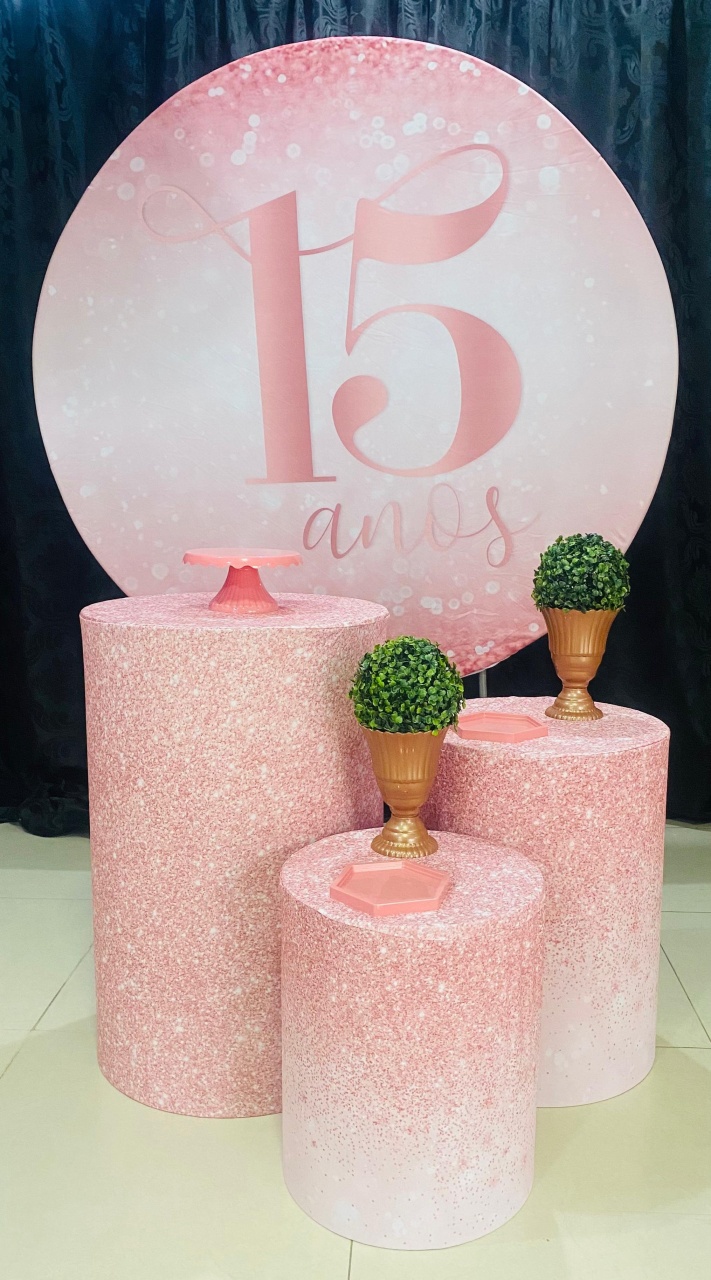 Kit Básico 15 Anos Rosa  - Arrazo Decorações