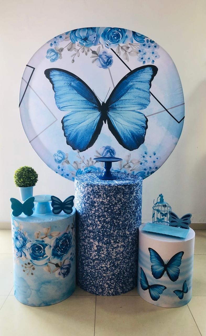 Kit Basico Borleta Azul - Arrazo Decorações