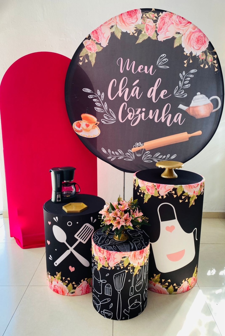 Kit Medio Cha de Cozinha Preto - Arrazo Decorações