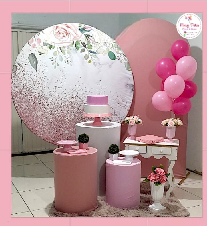 Kit 1 - Rosas Com Glitter  - CATÁLOGO MARY FESTAS PEGUE E MONTE
