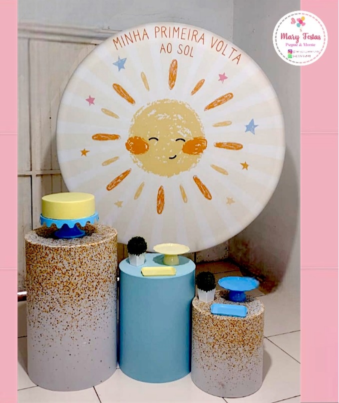 Kit 3 - Minha Primeira Volta Ao Sol - Menino - CATÁLOGO MARY FESTAS PEGUE E MONTE