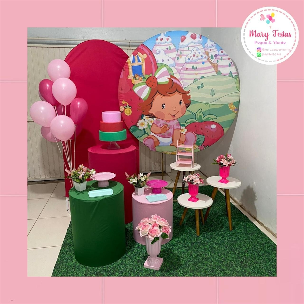 Kit 1 - Moranguinho Baby - CATÁLOGO MARY FESTAS PEGUE E MONTE