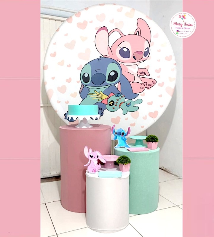 Kit 3 - Stitch E Angel - CATÁLOGO MARY FESTAS PEGUE E MONTE