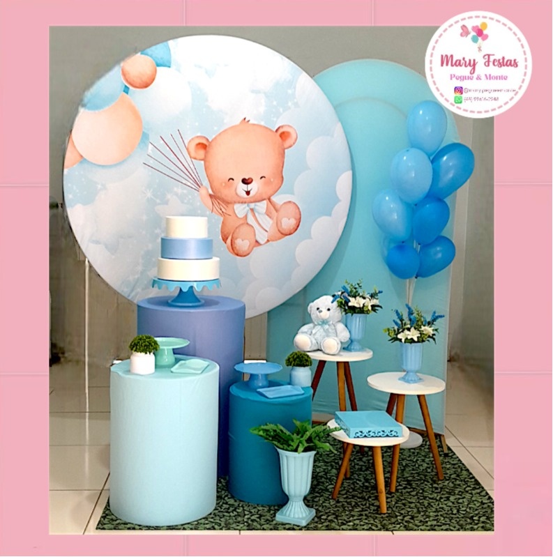 Kit 1 - Urso Azul - CATÁLOGO MARY FESTAS PEGUE E MONTE