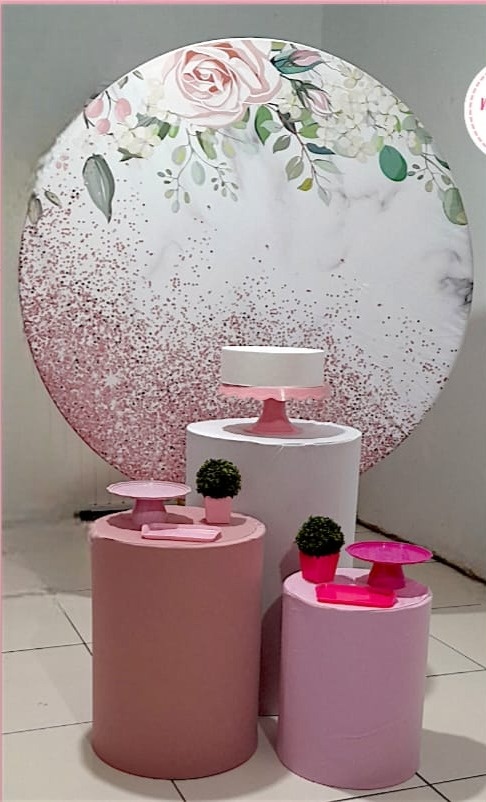 Kit 3 - Rosa Com Glitter - CATÁLOGO MARY FESTAS PEGUE E MONTE