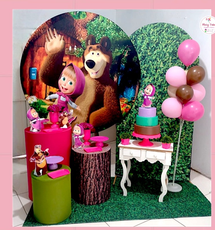 Kit 1 - Masha E Urso  - CATÁLOGO MARY FESTAS PEGUE E MONTE