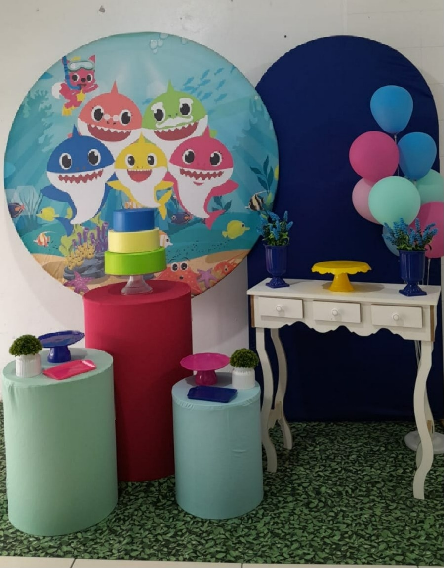 Kit 1 - Baby Shark  - CATÁLOGO MARY FESTAS PEGUE E MONTE