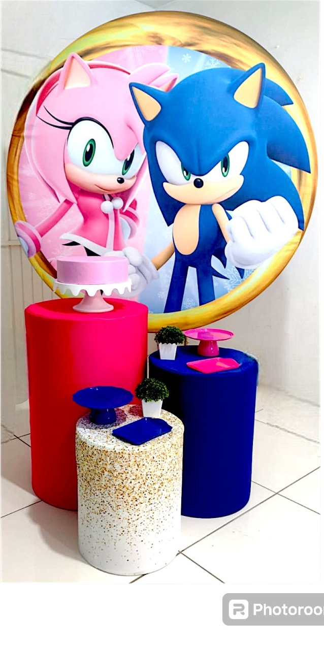 Kit 3 - Sonic E Amy Rose - CATÁLOGO MARY FESTAS PEGUE E MONTE