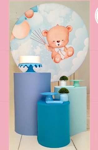 Kit 3 - Urso Fofinho Azul - CATÁLOGO MARY FESTAS PEGUE E MONTE
