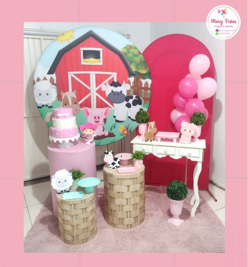 Kit 1  - Fazendinha ( Menina )  - CATÁLOGO MARY FESTAS PEGUE E MONTE