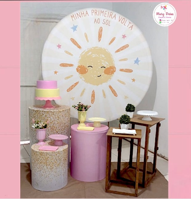 Kit 2 - Minha Primeira Volta Ao Sol ( Menina ) - CATÁLOGO MARY FESTAS PEGUE E MONTE
