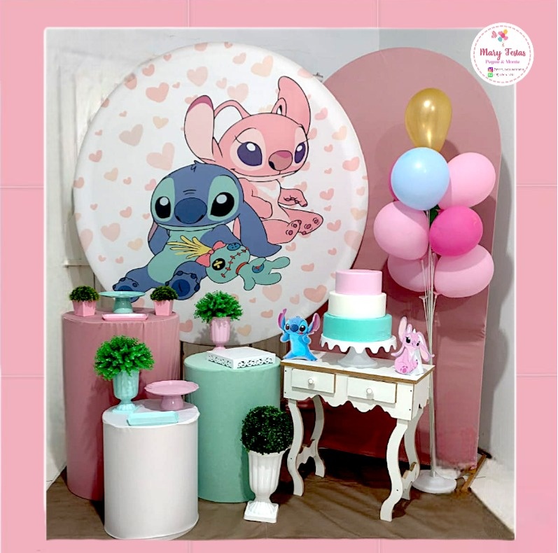 Kit 1 - Stitch E Angel - CATÁLOGO MARY FESTAS PEGUE E MONTE