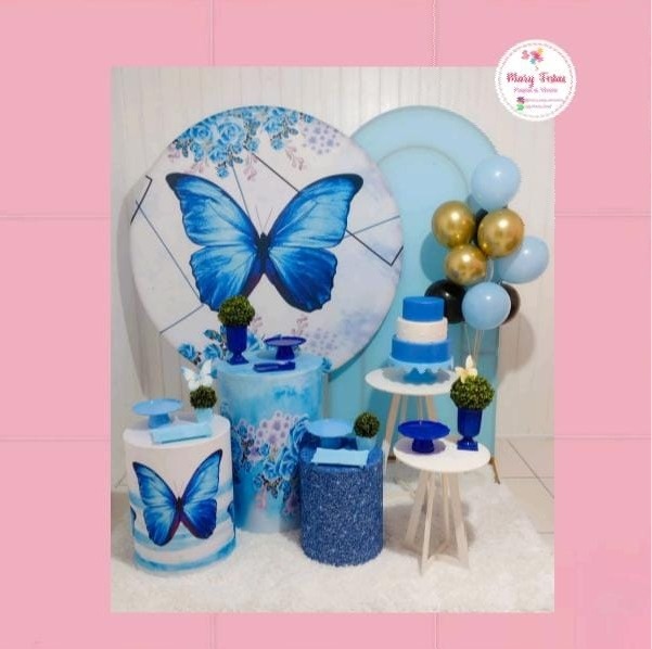 Kit 1 - Borboleta Azul  - CATÁLOGO MARY FESTAS PEGUE E MONTE