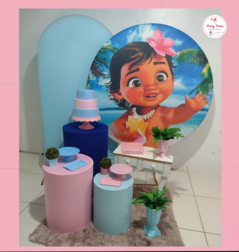 Kit 1 - Moana Baby  - CATÁLOGO MARY FESTAS PEGUE E MONTE