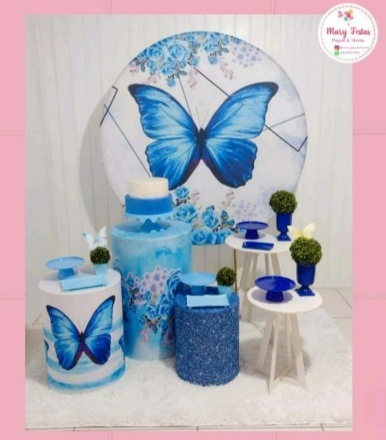 Kit 2 - Borboleta Azul - CATÁLOGO MARY FESTAS PEGUE E MONTE
