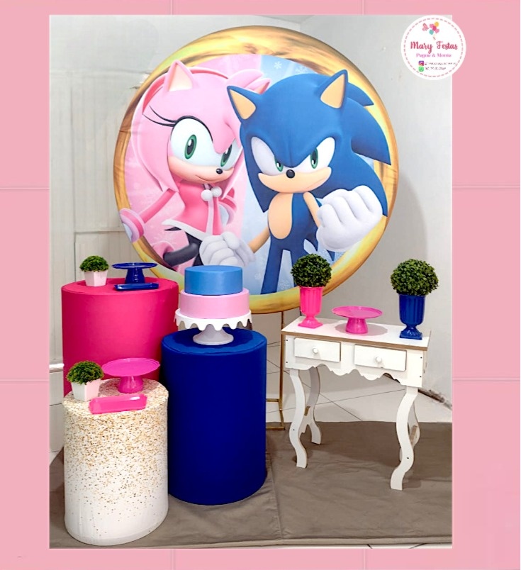 Kit 1 - Sonic E Amy Rose   - CATÁLOGO MARY FESTAS PEGUE E MONTE