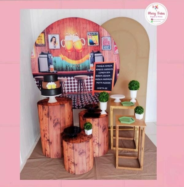 Kit 1 Boteco - Amadeirado Escuro - CATÁLOGO MARY FESTAS PEGUE E MONTE