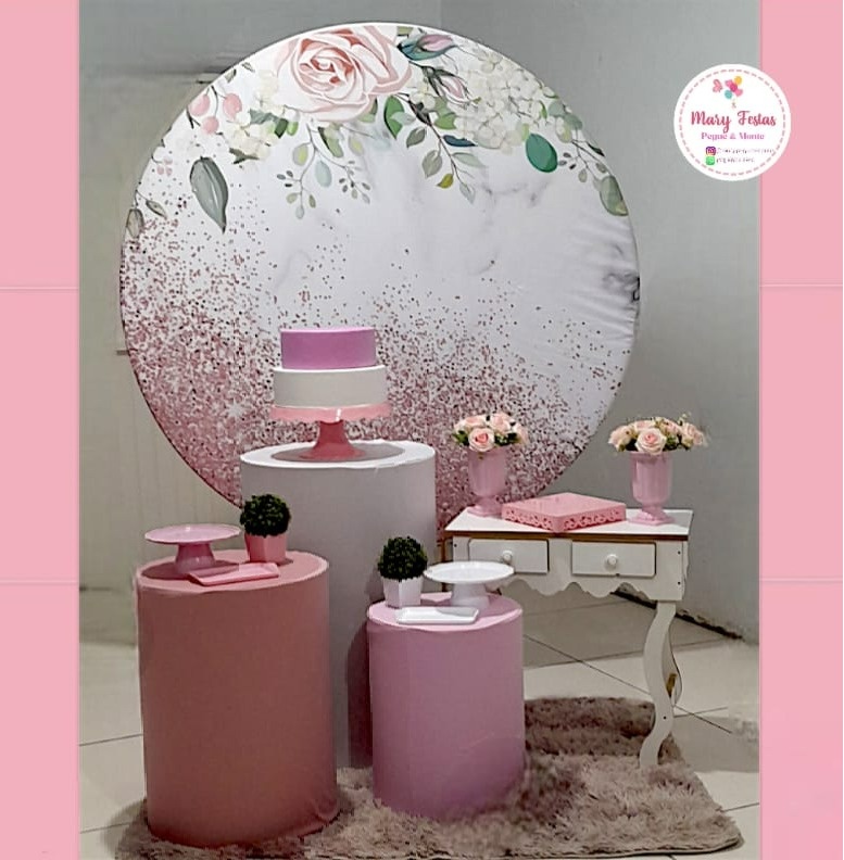 Kit 2 - Rosa Com Glitter - CATÁLOGO MARY FESTAS PEGUE E MONTE