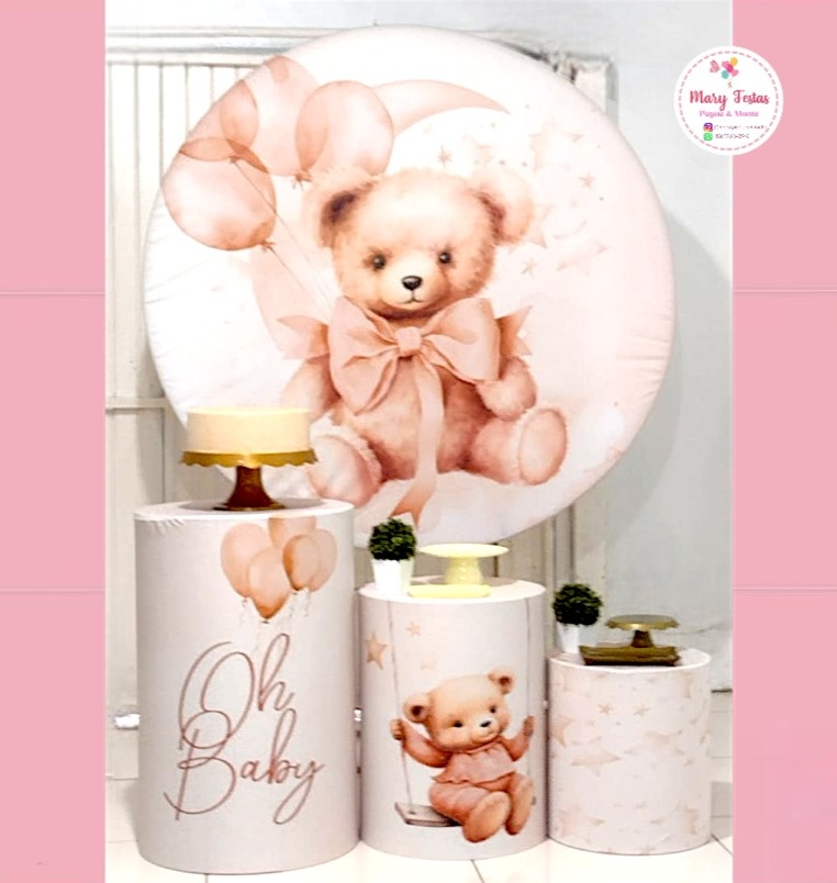 Kit 3  - Chá de Bebê Oh Baby Neutro - CATÁLOGO MARY FESTAS PEGUE E MONTE