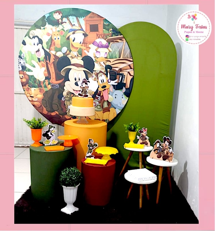 Kit 1 - Mickey Safari  - CATÁLOGO MARY FESTAS PEGUE E MONTE