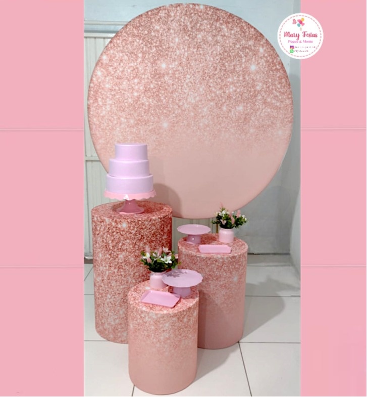 Kit 3 - Salmão Com Glitter - CATÁLOGO MARY FESTAS PEGUE E MONTE