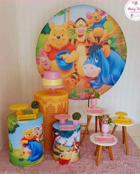 Kit 2 - Ursinho Pooh ( Menina ) - CATÁLOGO MARY FESTAS PEGUE E MONTE