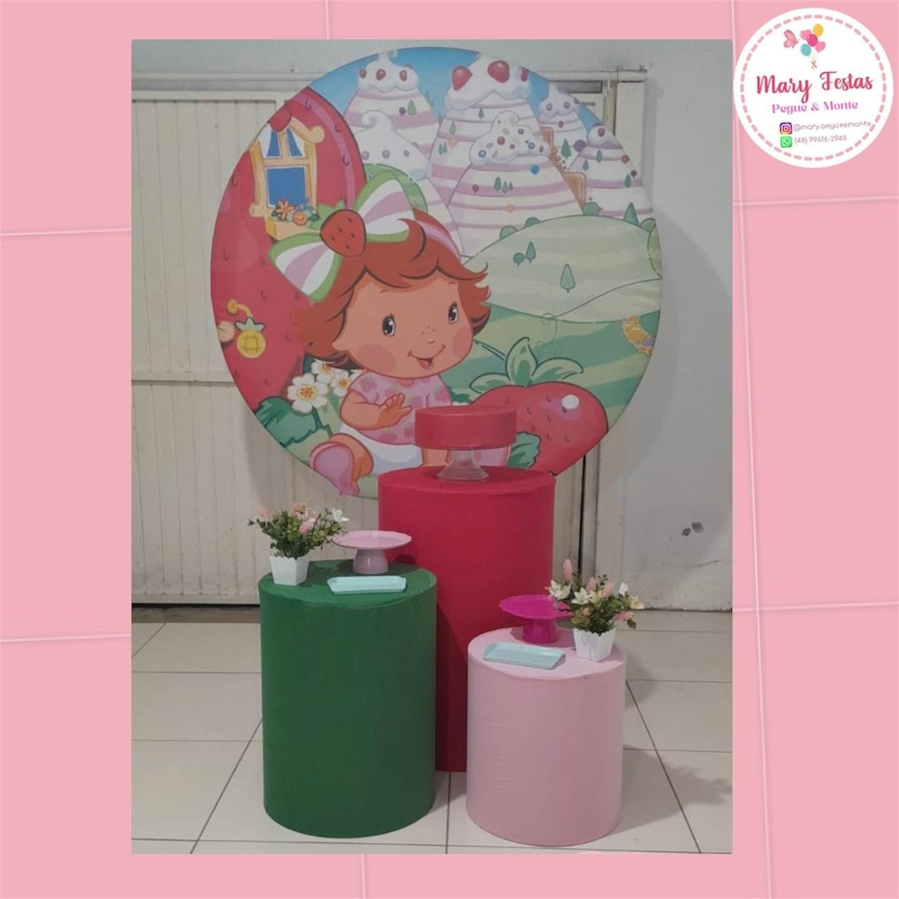 Kit 3 - Moranguinho Baby - CATÁLOGO MARY FESTAS PEGUE E MONTE