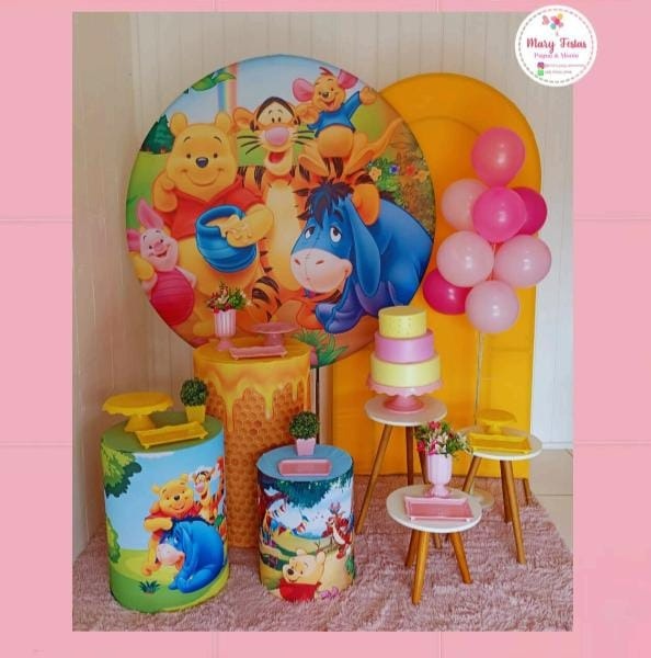Kit 1 - Ursinho Phoo - Menina - CATÁLOGO MARY FESTAS PEGUE E MONTE