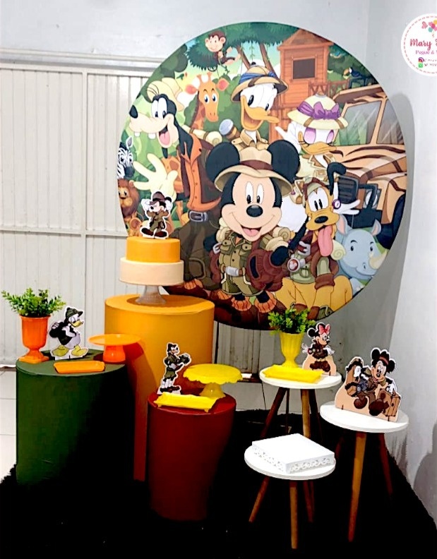 Kit 2 - Mickey Safari - CATÁLOGO MARY FESTAS PEGUE E MONTE