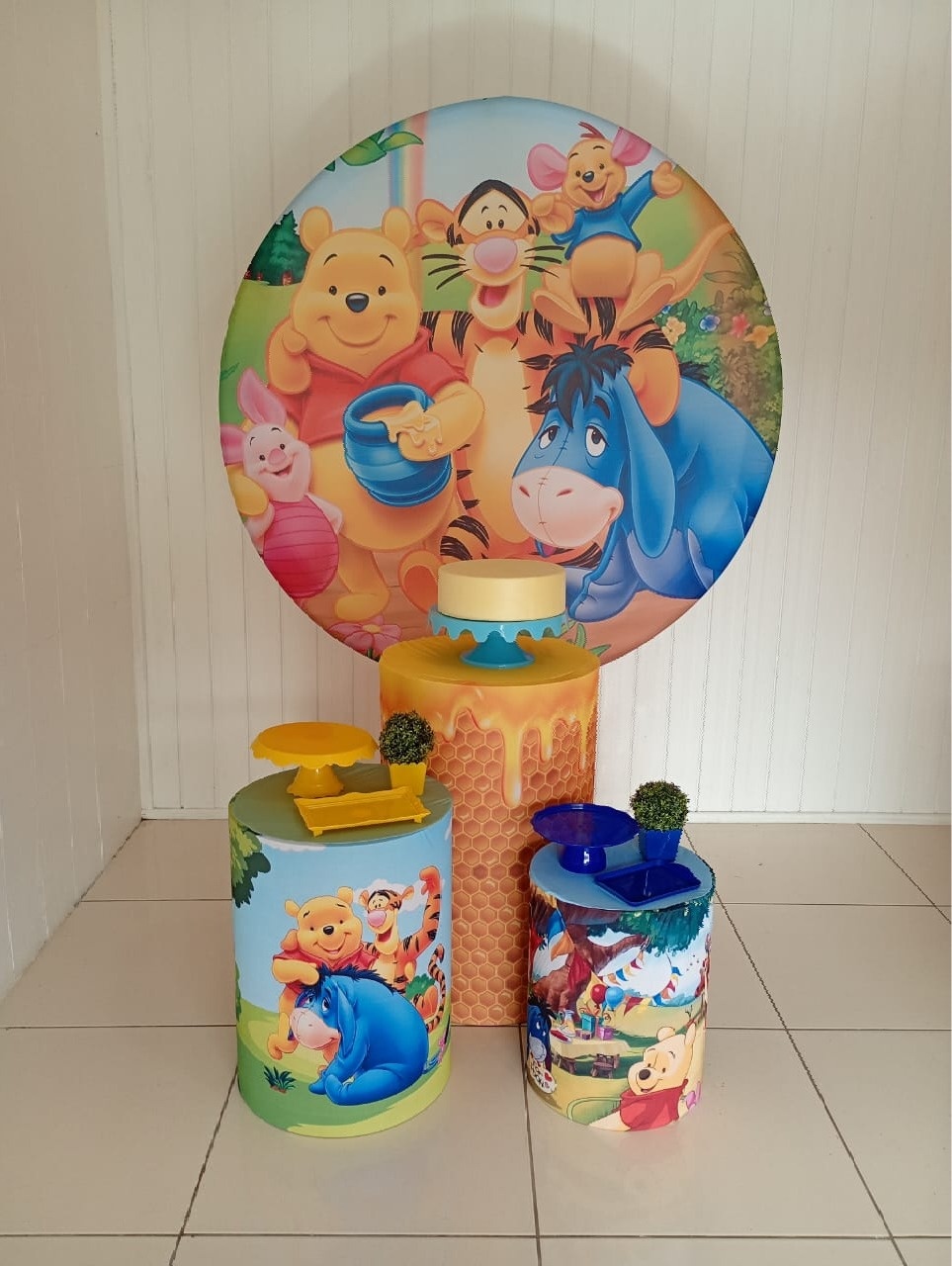 Kit 3 - Ursinho Pooh ( Menino ) - CATÁLOGO MARY FESTAS PEGUE E MONTE