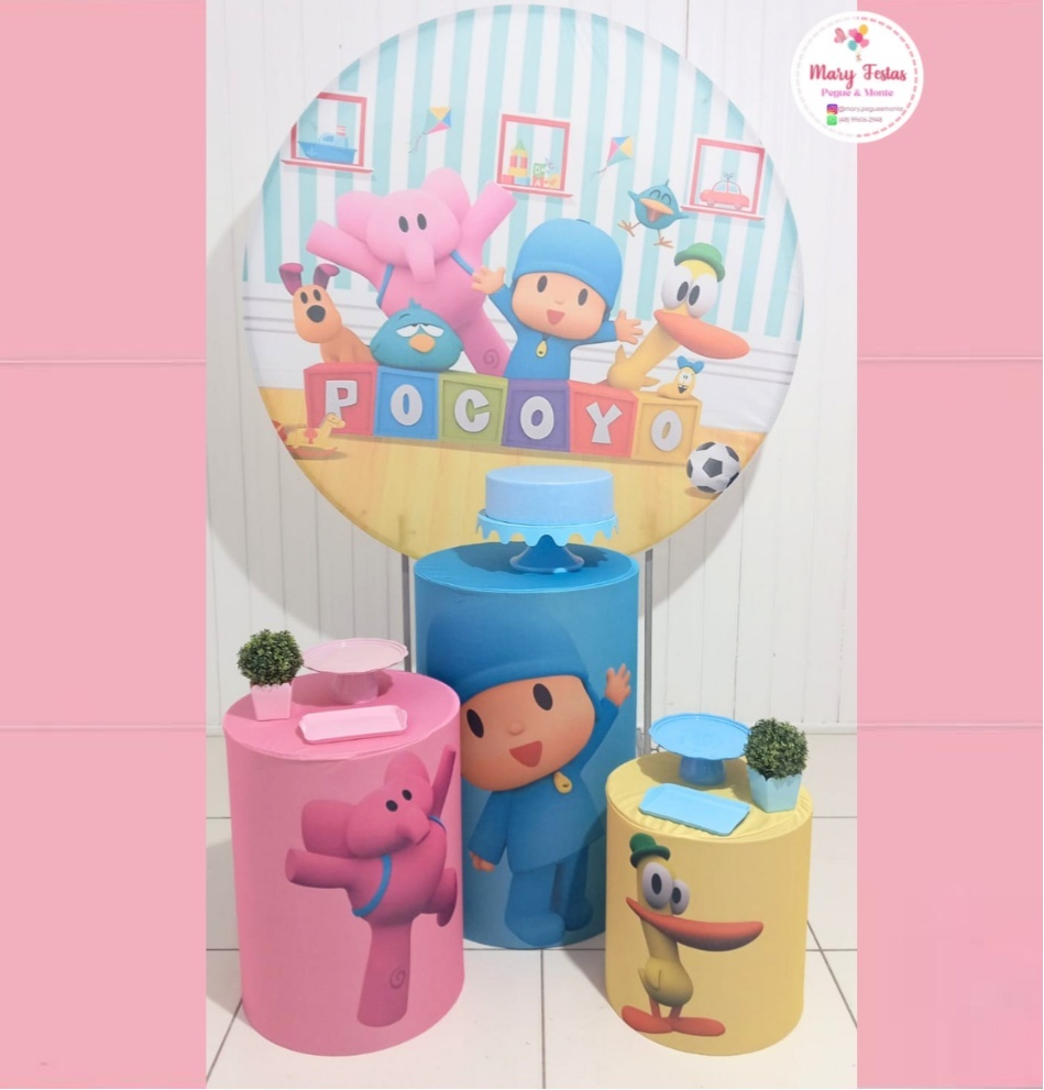 Kit 3 - Pocoyo - CATÁLOGO MARY FESTAS PEGUE E MONTE