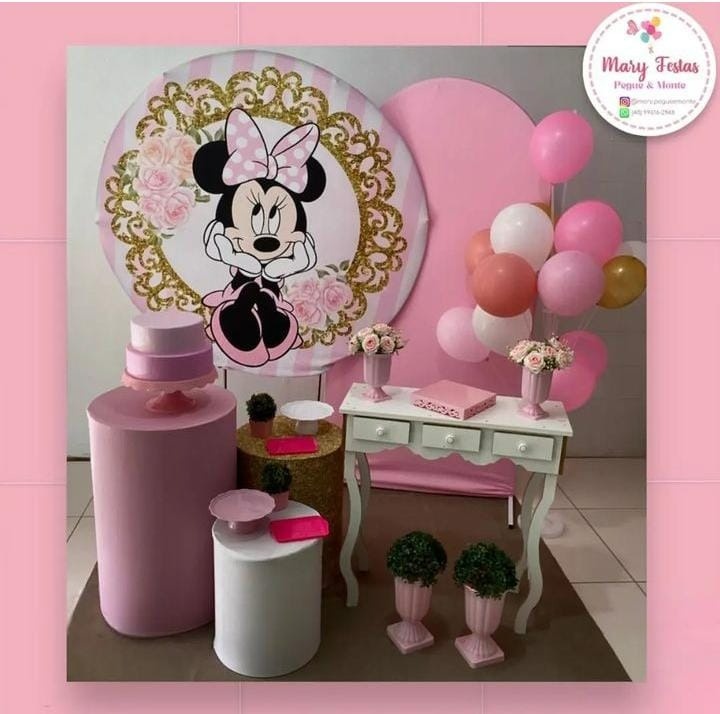 Kit 1 - Miney Rosa  - CATÁLOGO MARY FESTAS PEGUE E MONTE