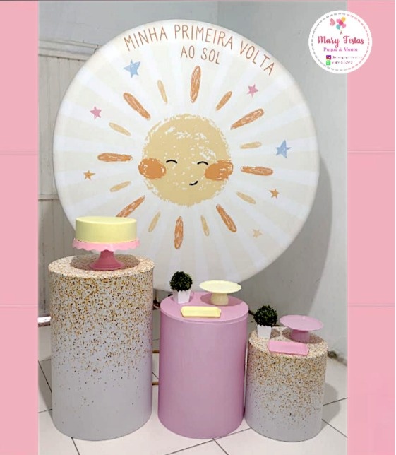Kit 3 - Minha Primeira Volta Ao Sol - Menina - CATÁLOGO MARY FESTAS PEGUE E MONTE