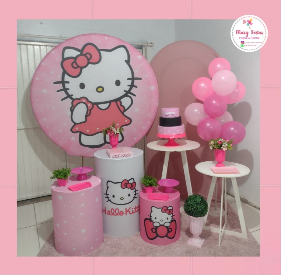 Kit 1 - Hello Kitty  - CATÁLOGO MARY FESTAS PEGUE E MONTE