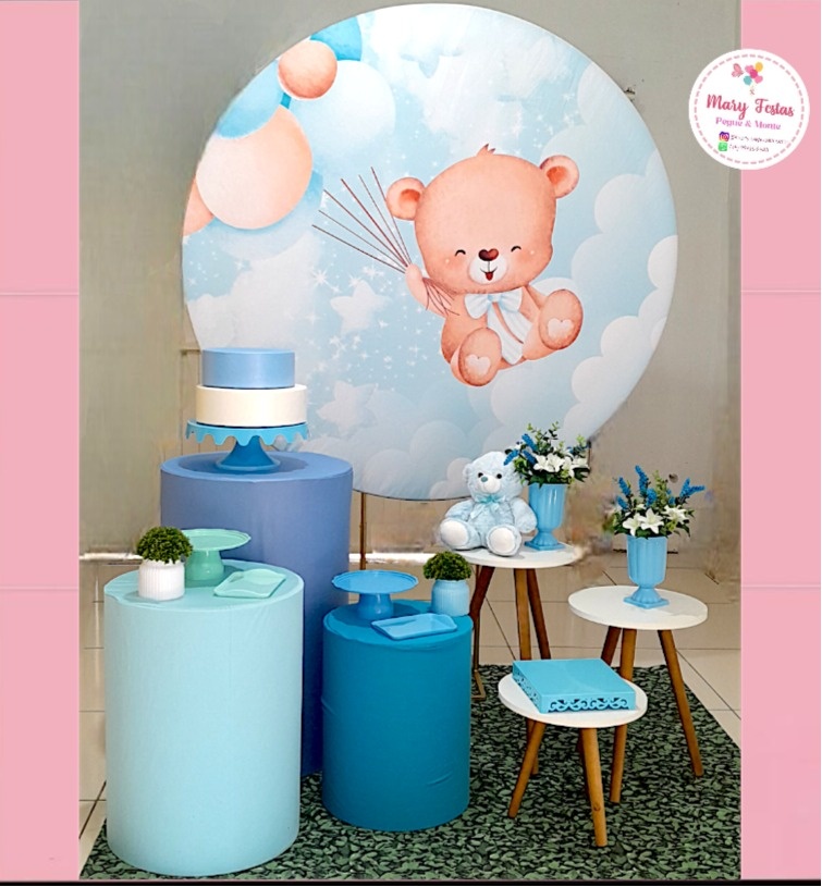 Kit 2 Urso Fofinho - Chá de Bebê - CATÁLOGO MARY FESTAS PEGUE E MONTE